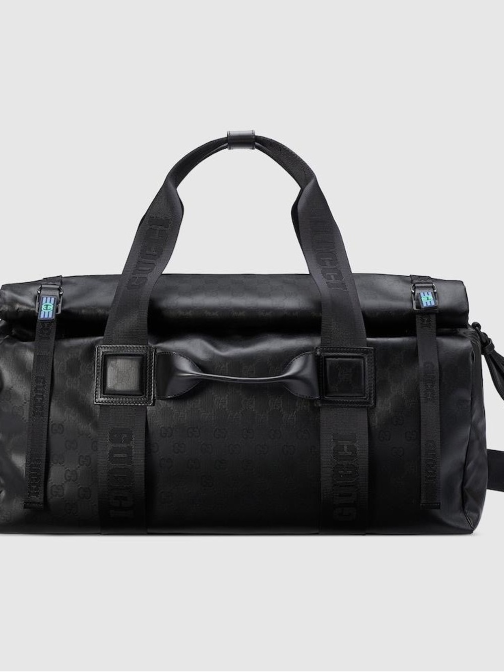 Gucci GG CRYSTAL Black Logo-Embossed Weekend Duffel Bag
